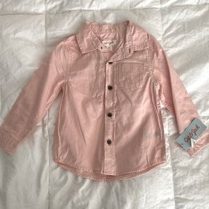 Cat & Jack pink long sleeve button down collared shirt 3T